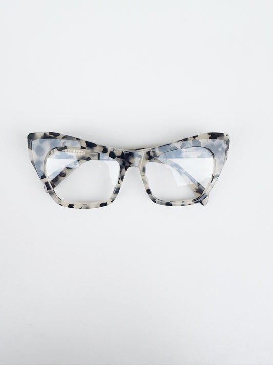 Leopard Print Angular Cat-Eye Frame